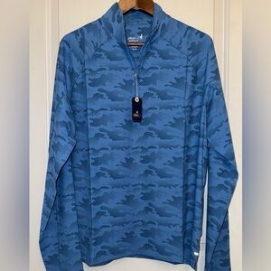 johnnie-O NWT "Talbert" Performance Quarter-Zip in Barrels Blue